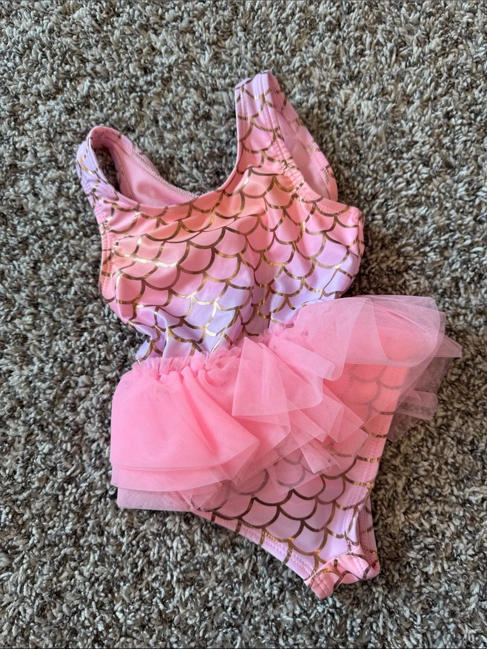 wonder nation Pink Gold Mermaid Tutu Swimsuit Costume